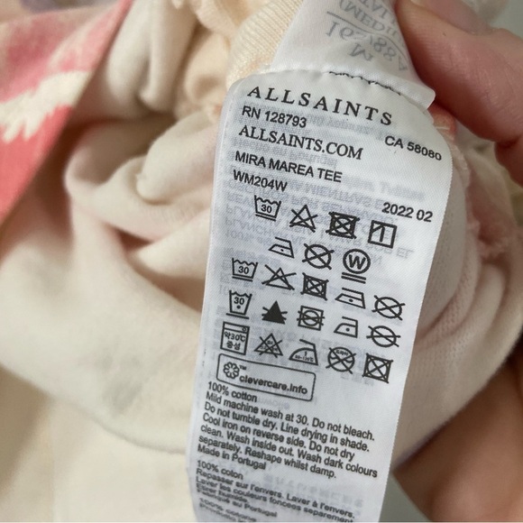 Allsaints Mira Marea Heavyweight Cotton Tie-Dye Cropped T-shirt size Medium - Picture 6 of 10